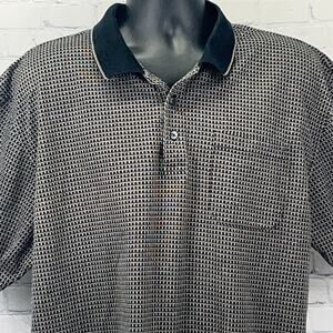 Donald J Trump Golf Polo Shirt Golfer Golfing Check Beige Pocket Mens XL X-Large